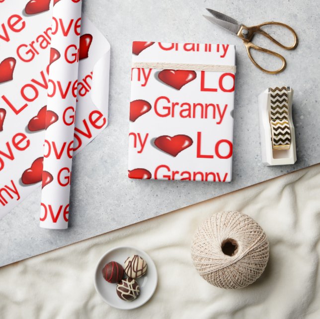 Valentine's Day Wrapping Paper Love Granny Hearts (Crafts)