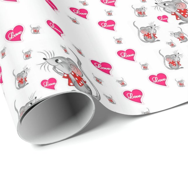 Valentine's Day Wrapping Paper Mice (Roll Corner)