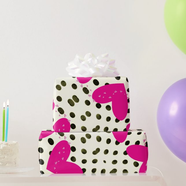 Valentine's Day Wrapping Paper Pink Hearts (Party Gifts)