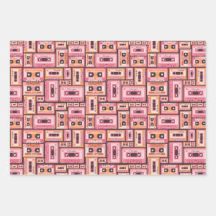 Valentine's Day Wrapping Paper Retro Mix Tape