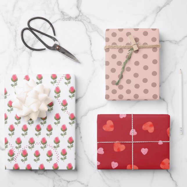 Valentine's day wrapping paper sheet (Front)