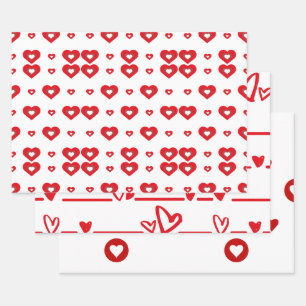 Valentines day wrapping paper sheet