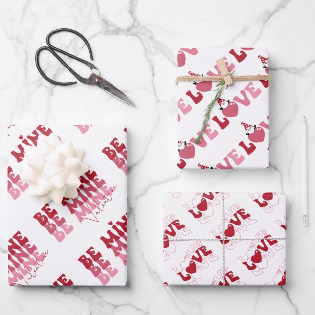 Valentine's Day  Wrapping Paper Sheet (Front)