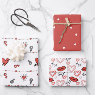 Valentine's Day Wrapping Paper Sheet