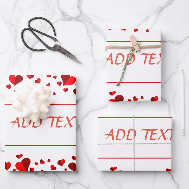  Valentine's Day Wrapping Paper Sheets (Front)