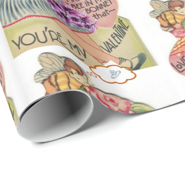 Valentine's Day Wrapping Paper Vintage (Roll Corner)