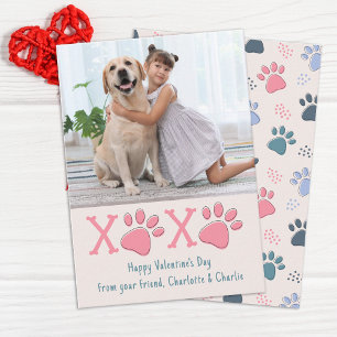 Valentines Day XOXO Pet Dog Photo Classroom Kids  Card