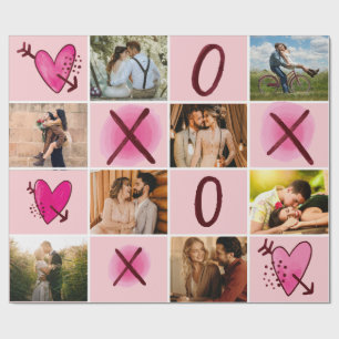 Valentine's Day XOXO Photo Collage Wrapping Paper