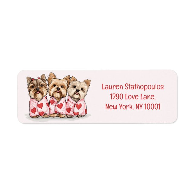 Valentines Day Yorkshire Terrier Dogs (Front)