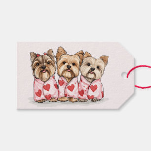 Valentines Day Yorkshire Terrier Dogs Gift Tags