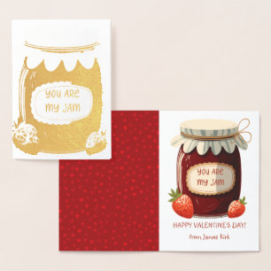 Valentine's Day You Are My Jam Cute Classroom  Foil Card