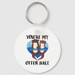 Valentine's Day You’re My Otter Half Love Pun Cute Key Ring