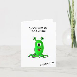 Valentines Day - You're out of this world Thank You Card