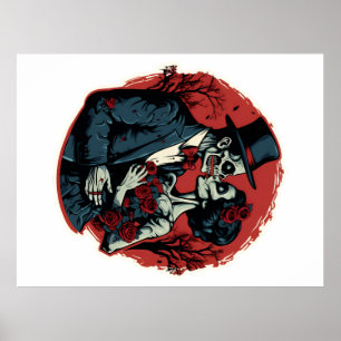 Valentines day zombies love poster