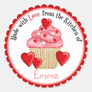 Valentines DayHeart Cupcakes Stickers