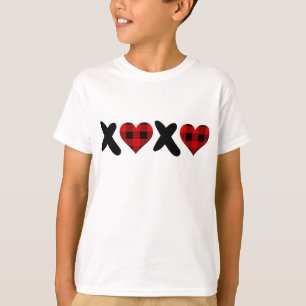 Valentine's Days Buffalo Plaid XOXO Couple Matchin T-Shirt