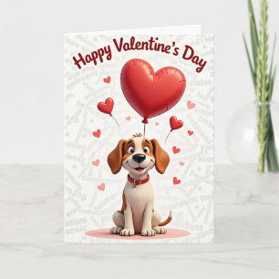 Valentines Dog Heart Happy Card