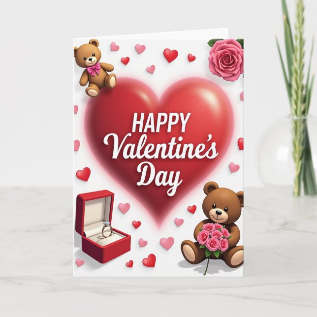 Valentines Faux Gold Foil Card (Front)