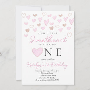 Valentine's first birthday invitation