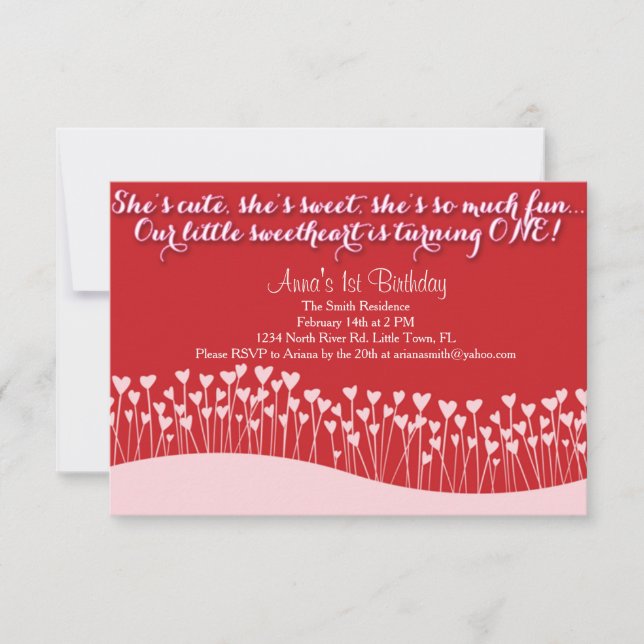 Valentine's First Birthday Invitation (Front)