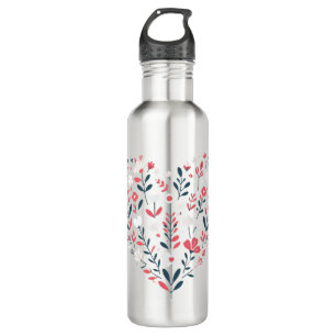 Valentine's Floral heart 710 Ml Water Bottle