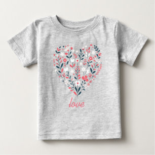Valentine's Floral heart Baby T-Shirt