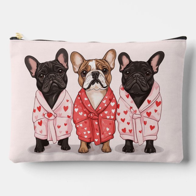 Valentines French Bulldog Accessory Pouch (Front)