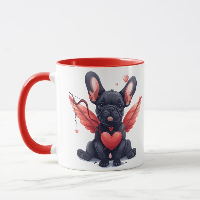 Valentines French Bulldog Cupid Mug (Left)