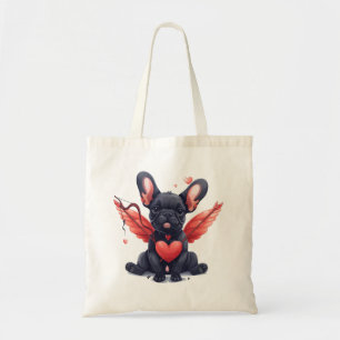Valentines French Bulldog Cupid Tote Bag