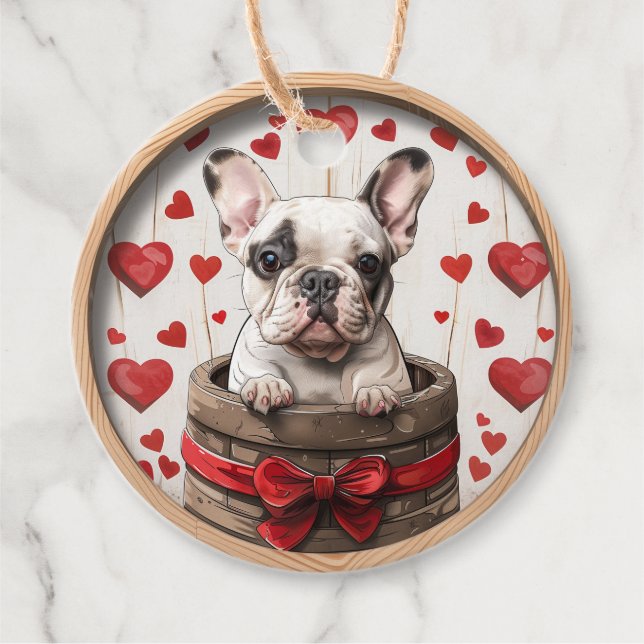 Valentines French Bulldog Favour Tags (Front)