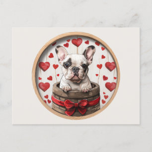 Valentines French Bulldog Postcard
