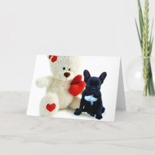 Valentine's French Bulldog puppy Greeting Card