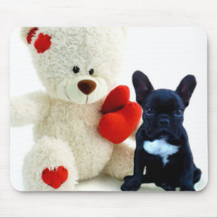Valentine's French Bulldog puppy mousepad