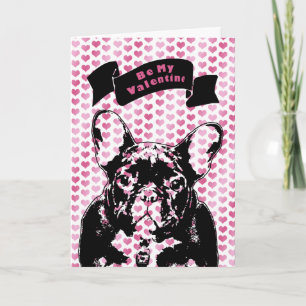 Valentines - french Bulldog Silhouette Holiday Card