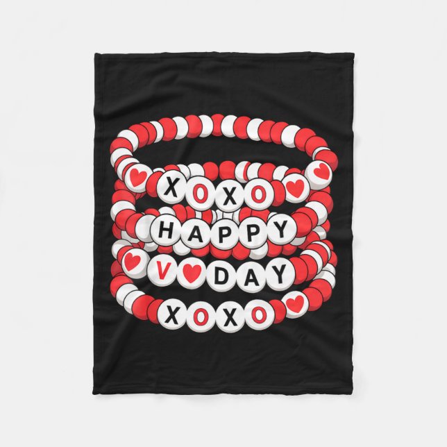 Valentines Friendship Bracelets Valentines Women K Fleece Blanket (Front)