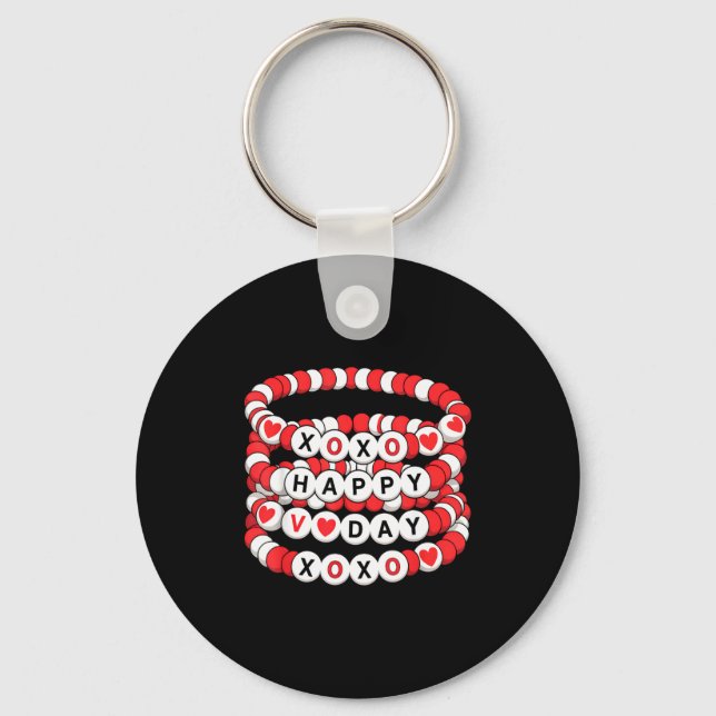 Valentines Friendship Bracelets Valentines Women K Key Ring (Front)