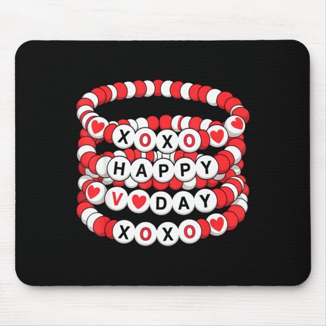 Valentines Friendship Bracelets Valentines Women K Mouse Mat (Front)