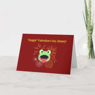 Valentine's Frog and Fireworks Design Card