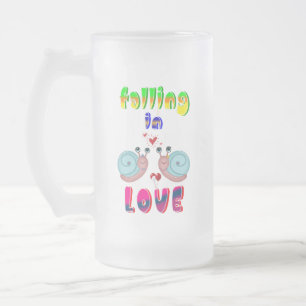 Valentines Frosted Glass Beer Mug