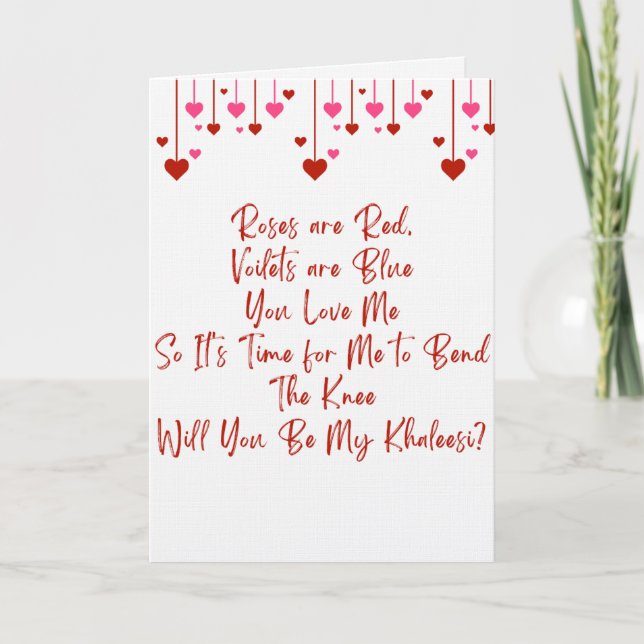 Valentine's Game of Thrones themed Proposal card (Front)