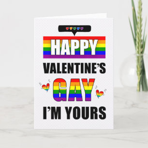Valentine's Gay with LGBTQ Rainbow Holiday Card