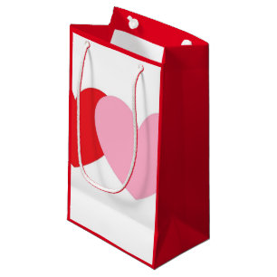 Valentine's Gift Bag With Red and Pink Hearts
