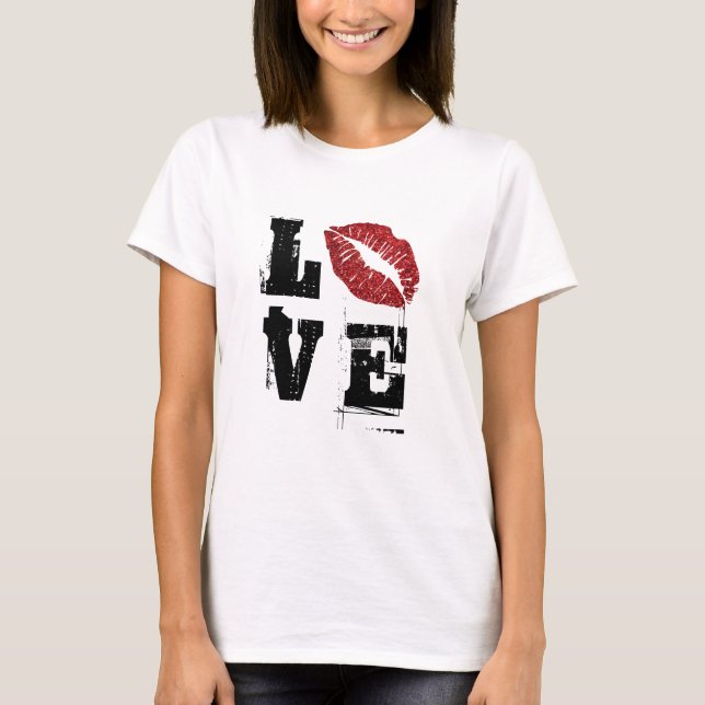 Valentines Gifts For Her - Stacked Love T-Shirt (Front)