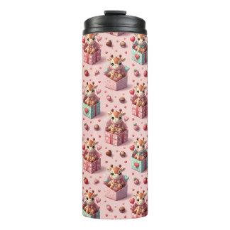 Valentine's Giraffes Thermal Tumbler