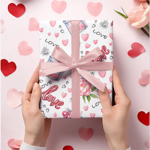Valentines Gnome Wrapping Paper