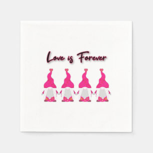 valentines gnomes napkin