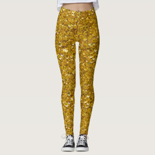 Valentines golden glitter sparkle Pattern Leggings