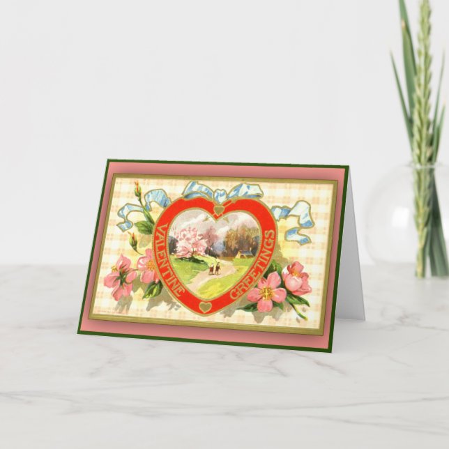 Valentine's Greeting Cards Pastoral Scene (Front)