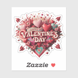 Valentine's groovy day, retro clipart