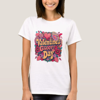 Valentine's groovy day, retro clipart T-Shirt